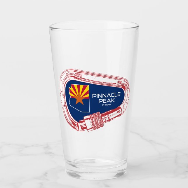 Pinnacle Peak Arizona Rock Climbing Carabiner Glass (Front)