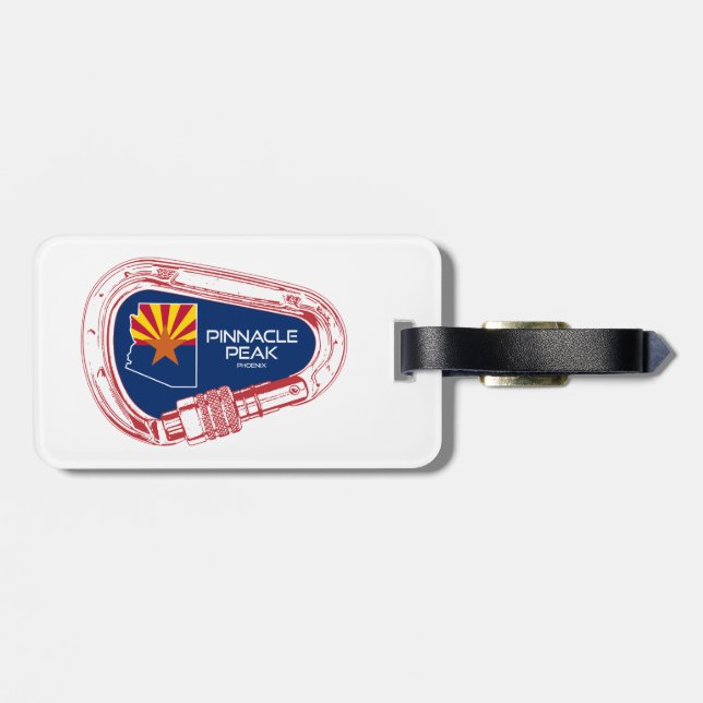 Pinnacle Peak Arizona Rock Climbing Carabiner Luggage Tag (Back Horizontal)