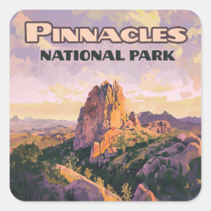 Pinnacles National Park Buttes California Square Sticker