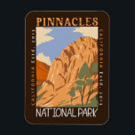 Pinnacles National Park California Distressed  Magnet<br><div class="desc">Pinnacles vector artwork design. The park is an American national park protecting a mountainous area located east of the Salinas Valley in Central California.</div>