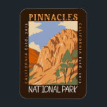 Pinnacles National Park California Distressed  Magnet<br><div class="desc">Pinnacles vector artwork design. The park is an American national park protecting a mountainous area located east of the Salinas Valley in Central California.</div>