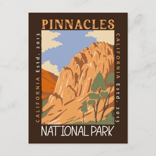 Pinnacles National Park California Distressed Postcard