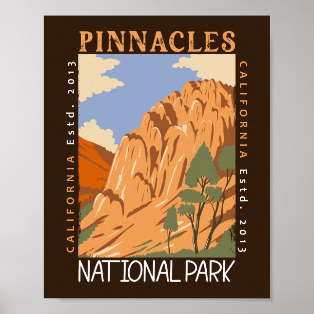 Pinnacles National Park California Distressed Poster (Front)