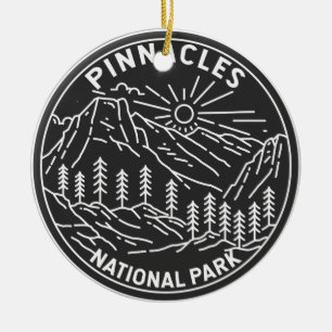 Pinnacles National Park California Monoline Ceramic Ornament