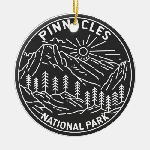 Pinnacles National Park California Monoline  Ceramic Ornament