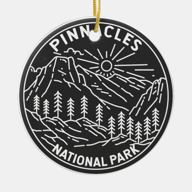 Pinnacles National Park California Monoline  Ceramic Ornament (Front)