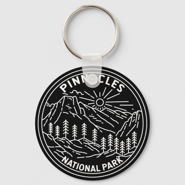 Pinnacles National Park California Monoline Keychain (Front)