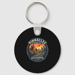 Pinnacles national park california retro hiking keychain