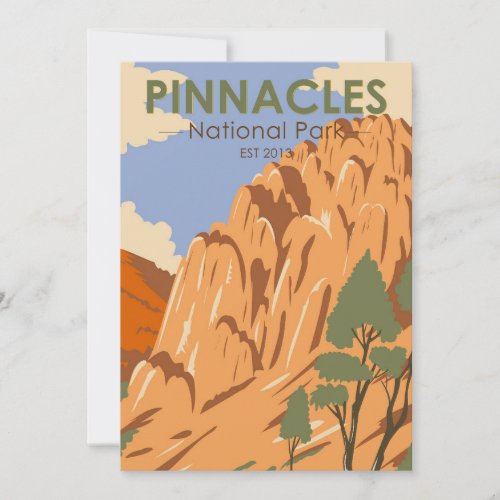 Pinnacles National Park California Vintage  Holiday Card
