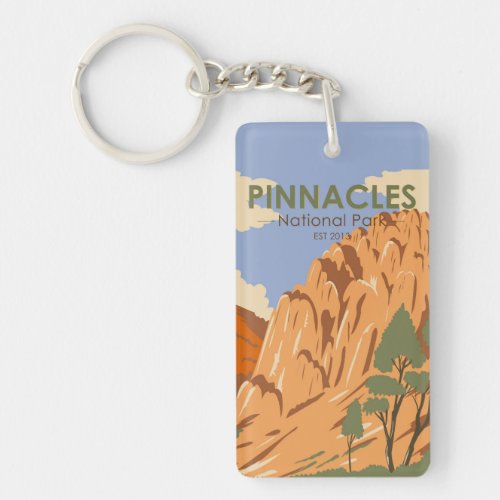 Pinnacles National Park California Vintage Keychain