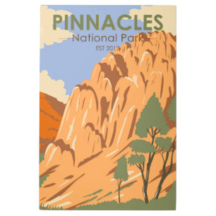Pinnacles National Park California Vintage Metal Print