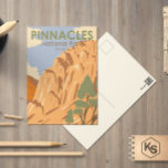 Pinnacles National Park California Vintage Postcard<br><div class="desc">Pinnacles vector artwork design. The park is an American national park protecting a mountainous area located east of the Salinas Valley in Central California.</div>