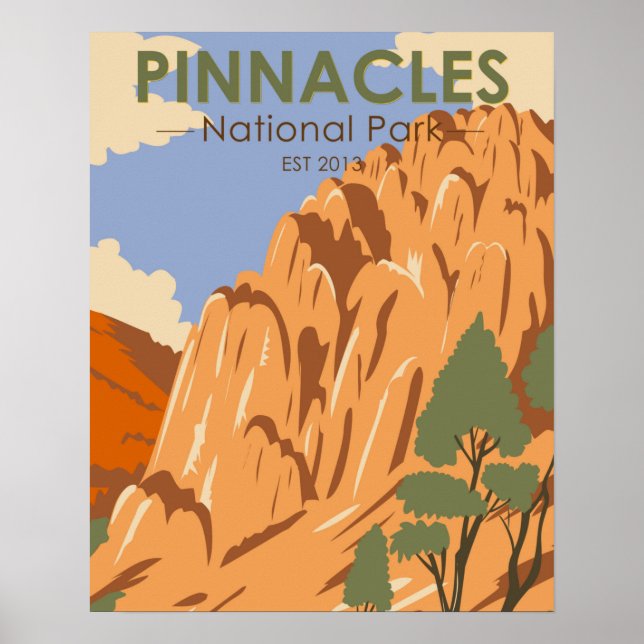 Pinnacles National Park California Vintage Poster (Front)