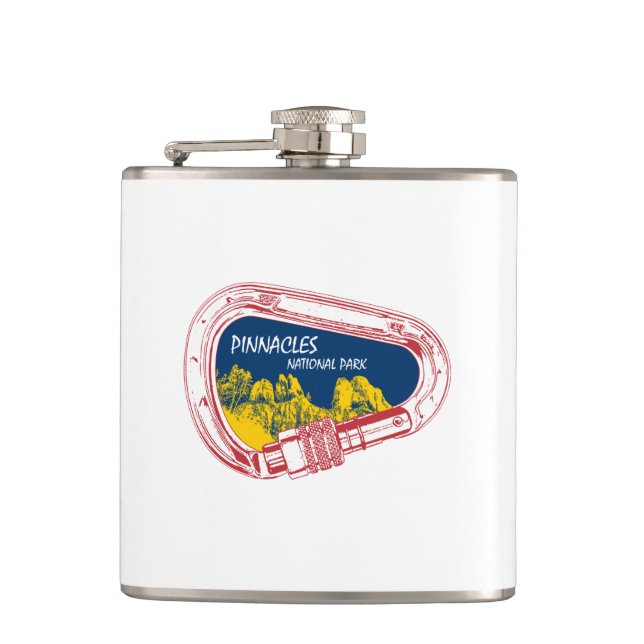 Pinnacles National Park Climbing Carabiner Flask (Front)