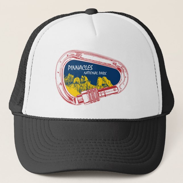 Pinnacles National Park Climbing Carabiner Trucker Hat (Front)