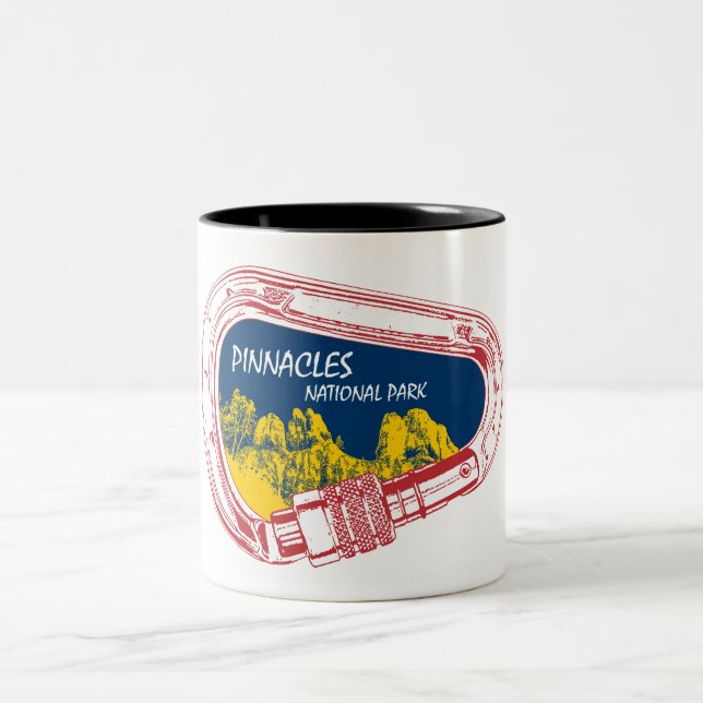 Pinnacles National Park Climbing Carabiner Two-Tone Coffee Mug (Center)
