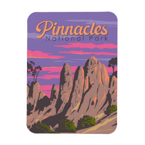 Pinnacles National Park Illustration Travel Art Magnet
