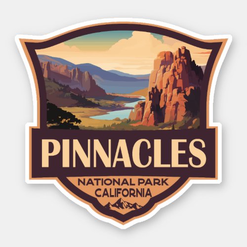 Pinnacles National Park Illustration Travel Art Sticker