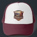 Pinnacles National Park Illustration Travel Art Trucker Hat<br><div class="desc">Pinnacles vector artwork design. The park is an American national park protecting a mountainous area located east of the Salinas Valley in Central California.</div>
