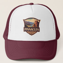 Pinnacles National Park Illustration Travel Art Trucker Hat