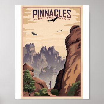Pinnacles National Park Litho Artwork Poster by LanternPress at Zazzle