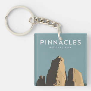 Pinnacles National Park Minimalist Travel Art Keychain