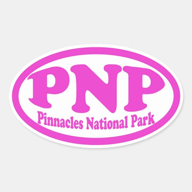Pinnacles National Park pink oval sticker (Front)