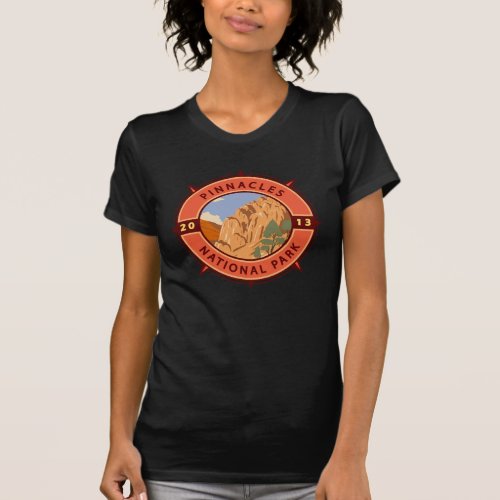 Pinnacles National Park Retro Compass Emblem T_Shirt