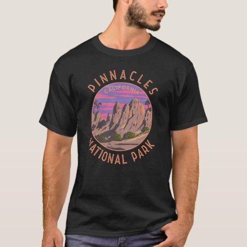 Pinnacles National Park Retro Distressed Circle T_Shirt