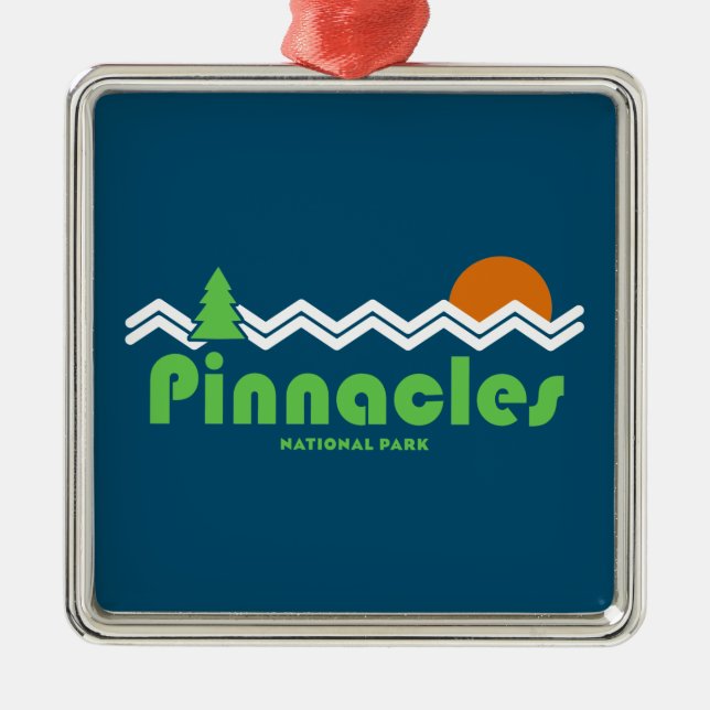 Pinnacles National Park Retro Metal Ornament (Front)