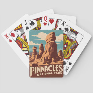 Pinnacles National Park Retro Travel Art Poker Cards