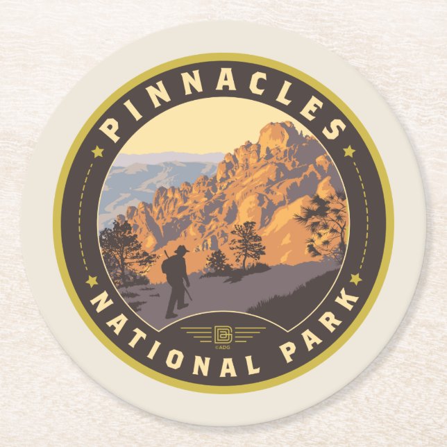 Pinnacles National Park Round Paper Coaster (Front)