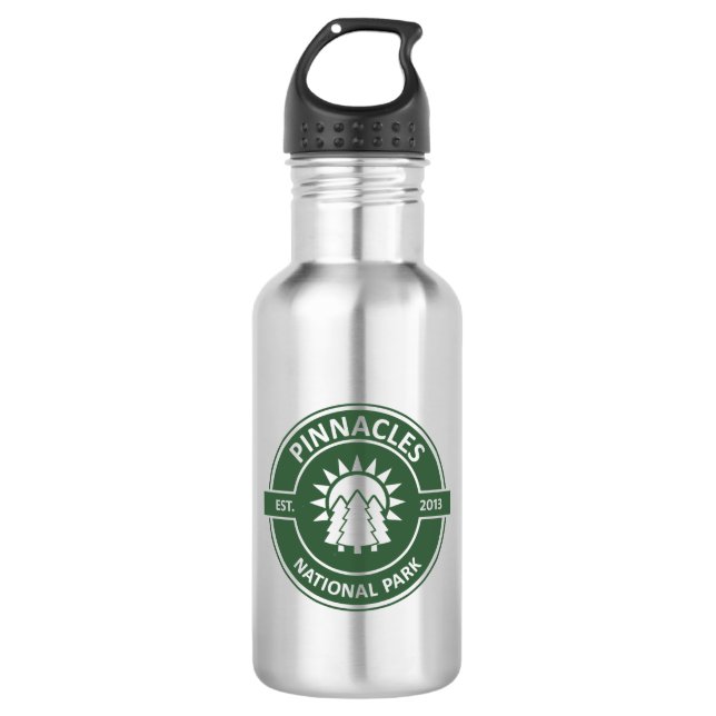 Pinnacles National Park Sun Trees Stainless Steel Water Bottle (Front)
