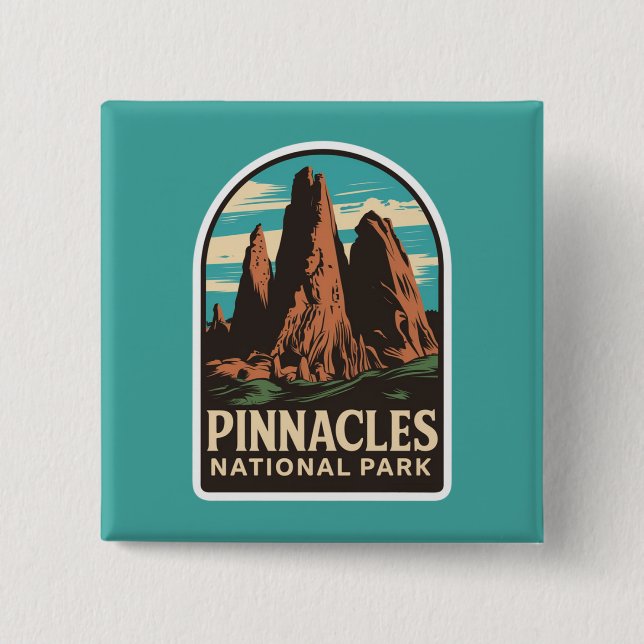 Pinnacles National Park Travel Emblem Button (Front)