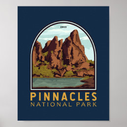 Pinnacles National Park Vintage Emblem Poster