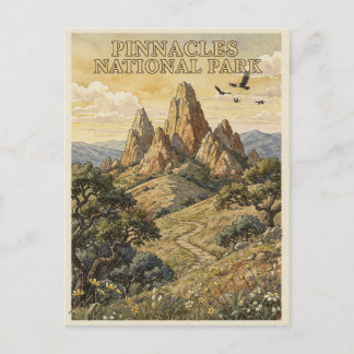 Pinnacles National Park Vintage Travel Postcard