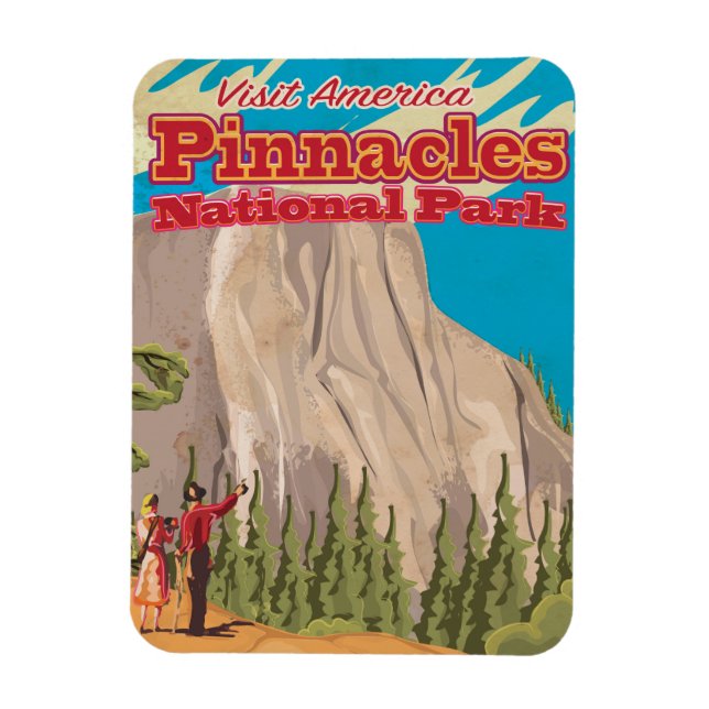 Pinnacles National Park vintage Travel Poster. Magnet (Vertical)