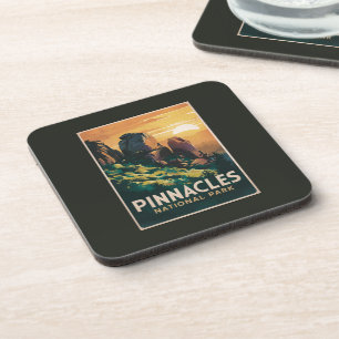 Pinnacles National Park Watercolor Illustration Beverage Coaster