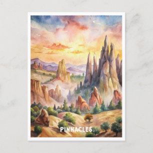 Pinnacles National Park Watercolor Painting Postcard