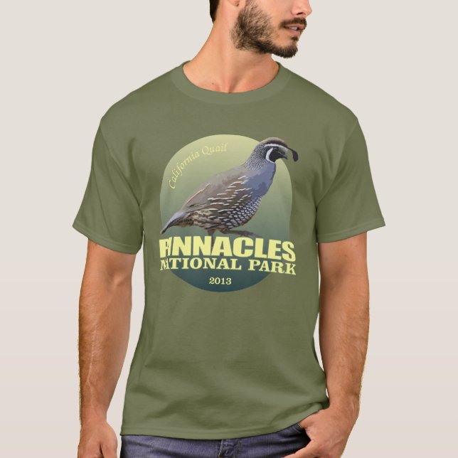 Pinnacles NP (California Quail) WT T-Shirt (Front)
