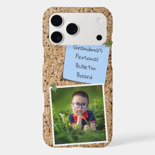 Pinned Blue Note Template Custom Photo Case-Mate iPhone Case (Back)