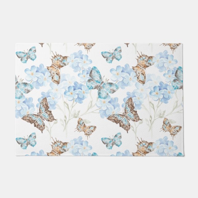 Pinned Butterfly Art Doormat (Front)
