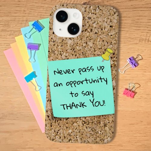 Pinned Teal Note Template Message Cork Board iPhone 15 Case