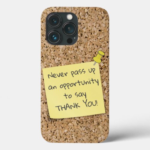 Pinned Yellow Note Template Message Cork Board iPhone 13 Pro Case