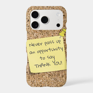 Pinned Yellow Note Template Message Cork Board iPhone 17 Pro Case