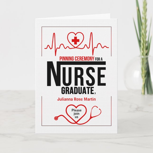 Pinning Ceremony Nursing School Graduate Card (Front)
