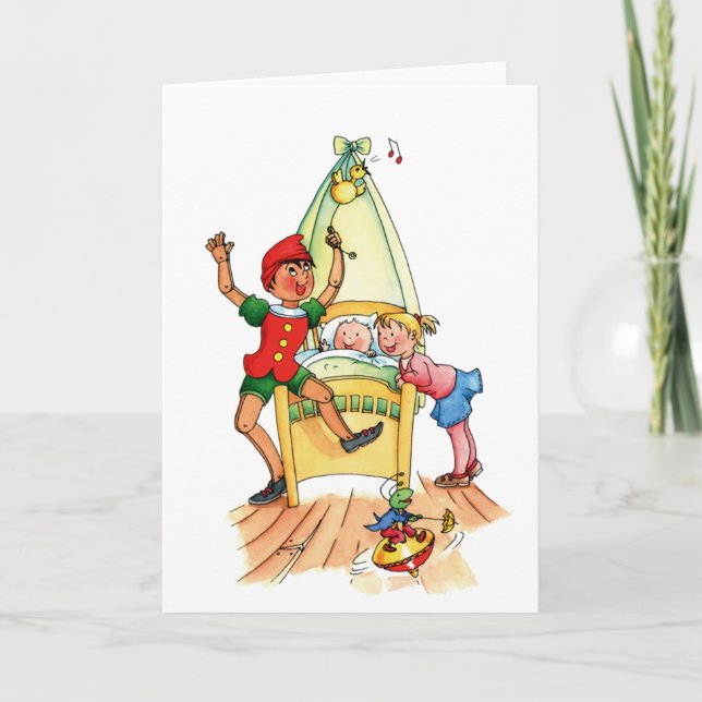 Pinocchio Big Sister Birth Announcement (Front)