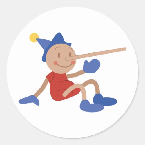 Pinocchio Classic Round Sticker