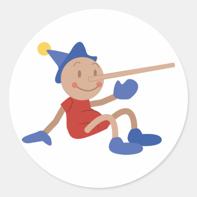 Pinocchio Classic Round Sticker (Front)