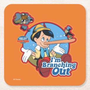 Pinocchio   I'm Branching Out Square Paper Coaster